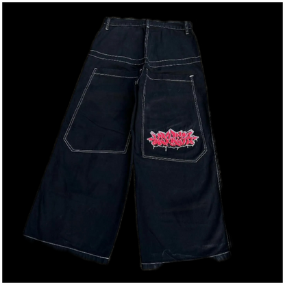 WIDE LEG GRAFFITI JEANS