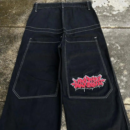 WIDE LEG GRAFFITI JEANS