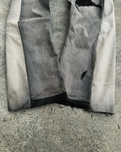 FRAYED PATCH JEANS