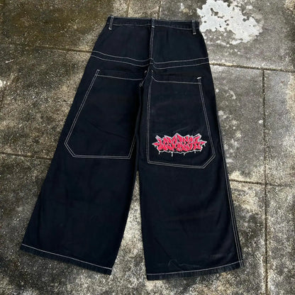 WIDE LEG GRAFFITI JEANS